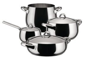  ALESSI &Sigma;&Epsilon;&Tau; &Kappa;&Alpha;&Tau;&Sigma;&Alpha;&Rho;&Omicron;&Lambda;&Epsilon;&Sigma; POTS AND PANS SET 7 PIECES  Mami