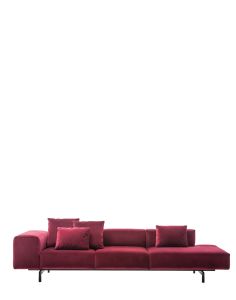 &Kappa;&alpha;&nu;&alpha;&pi;&epsilon;&sigmaf; Kartell LARGO Ottoman Cardinal Red Velvet 7161  3-seater right ottoman