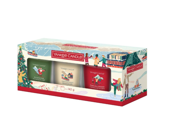 Yankee Candle Giftset με 3 Χριστουγεννιάτικα Αρωματικά small κεριά