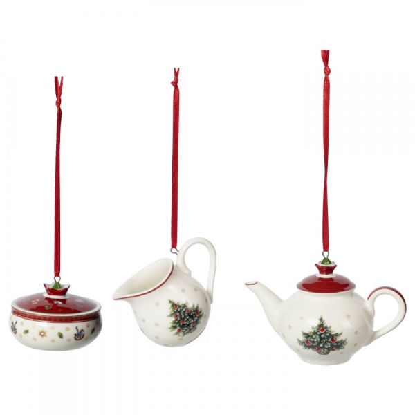Villeroy & Boch Σετ 3 τεμ. στολίδια κρεμαστά 6cm Coffeeset σειρά Toy's Delight Decoration