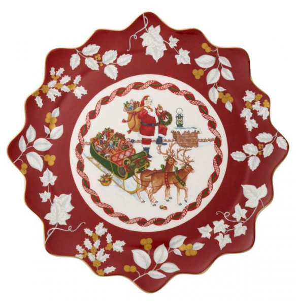 Toy's fantasy, Pastry plate large, Santa on rooftop