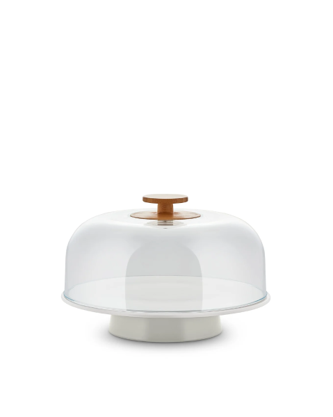 Alessi Πιατέλα 31,6εκ λευκή με πόδι & καπάκι σειρά Mattina