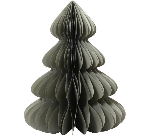 Χριστουγεννιάτικο Διακοσμητικό (από χαρτί) Tree paper champagne painted edge magnet closure fsc 100% D.72cm x H.90cm  ΓΚΡΙ