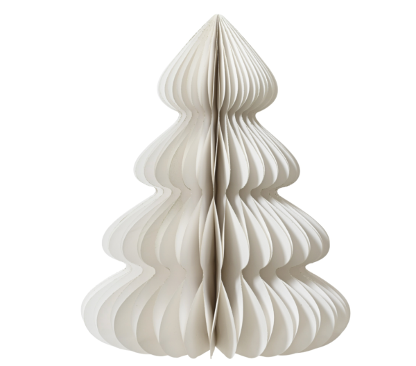 Χριστουγεννιάτικο Διακοσμητικό (από χαρτί) Tree paper champagne painted edge magnet closure fsc 100% D.48cm x H.60cm  ΛΕΥΚΟ