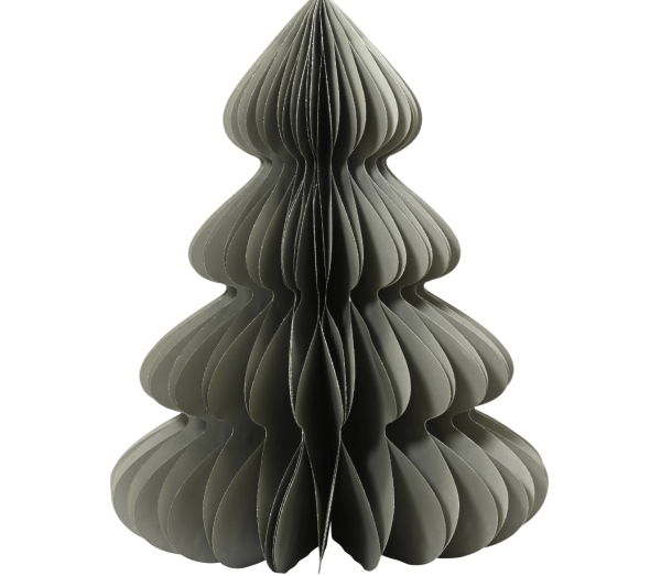 Χριστουγεννιάτικο Διακοσμητικό (από χαρτί) Tree paper champagne painted edge magnet closure fsc 100% D.48cm x H.60cm  ΓΚΡΙ