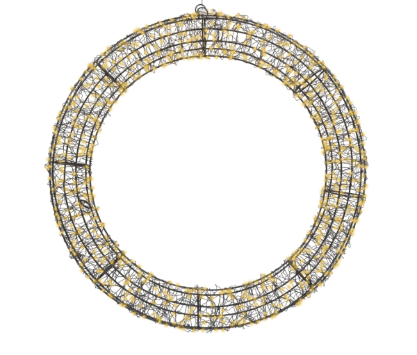 Χριστουγεννιάτικο Στεφάνι με Micro LED wreath metal steady outdoor 58cm