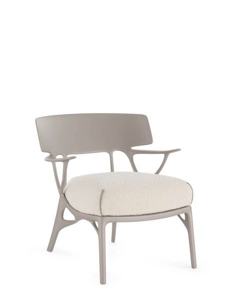 Kartell πολυθρονα Armchair A.I. Lounge Kartell RICCIO GRAY .FR/WHITE CUSHION 