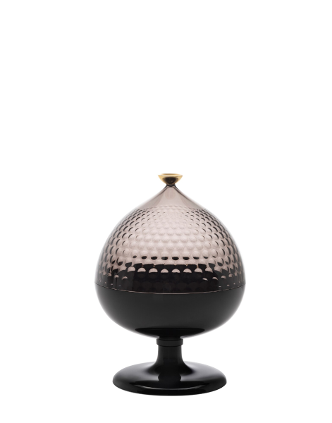 Kartell Δοχείο με πόδι Φ21/29 cm Smoke/Black σειρά Pumo