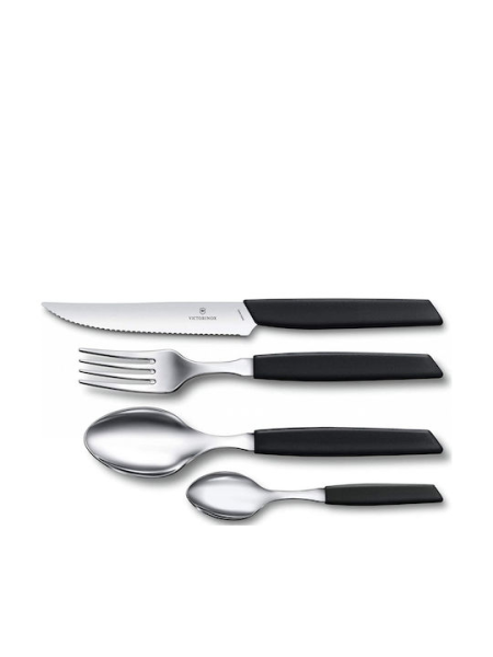 Μαχαιροπίρουνα μαύρα σετ 24 τμχ Swiss Modern