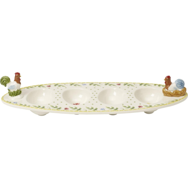 Villeroy - Boch Πιατέλα/ αυγοθήκη 4 θέσεων 31x12 εκ. Rooster - Hen σειρά Spring Awakening