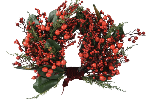 Χριστουγεννιάτικο Στεφάνι  Big berry wreath red berries indoor D.40cm x H.13cm