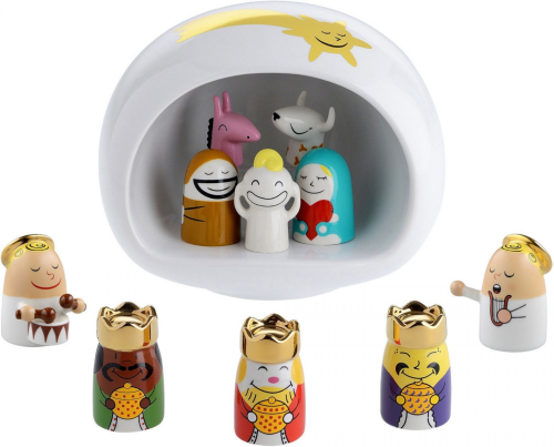 ALESSI ΦΑΤΝΗ  Presepe Nativity White Set of 10 Presepe CRIB  Design: LPWK , Massimo Giacon