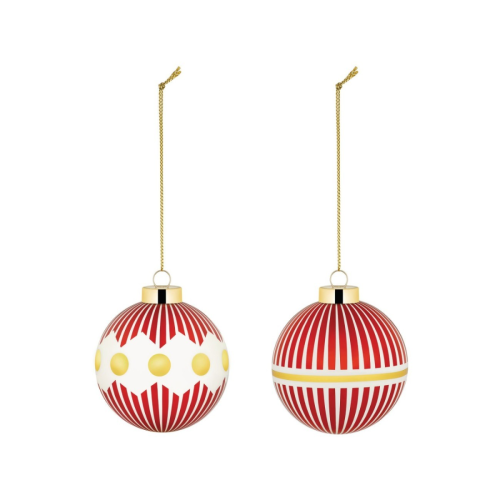 Alessi Σετ 2 τεμ Χριστουγεννιάτικη μπάλα (1) 6 εκ. σειρά Delight
