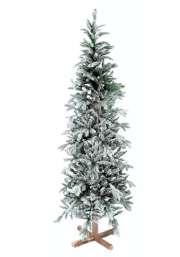 Χριστουγεννιάτικο Δέντρο ARCALOD FLOCKED WOODEN TRUNK Πράσινο Slim 240CM AG JAZZ